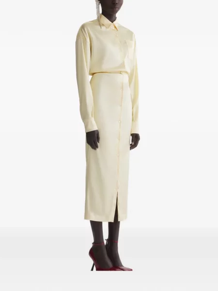 Rochie Mugler cu mâneci lungi galben