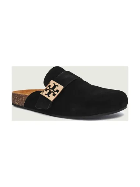 TORY BURCH Mules încălțăminte MELLOW | piele întoarsă negru