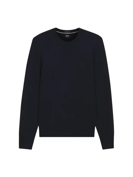 BOSS Sweter Leno Granatowy niebieski