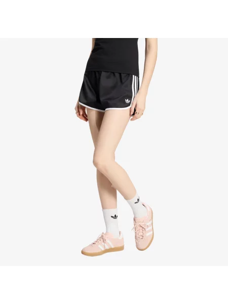 Pantaloni scurți adidas Satin 3S Sprinter Short Black/ White XS alb