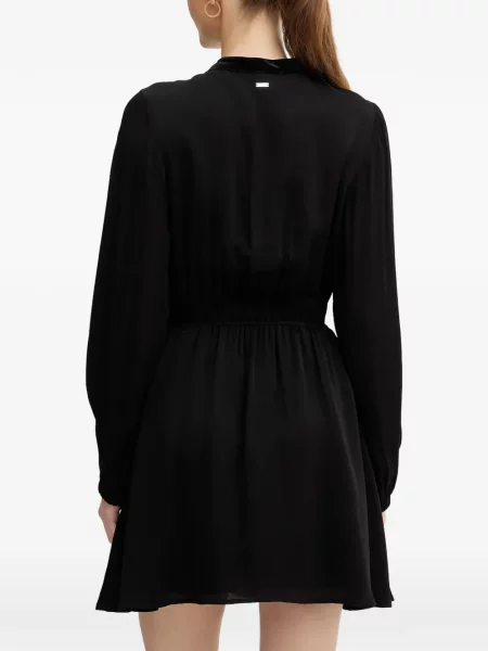Rochie mini Armani Exchange de catifea de costum negru