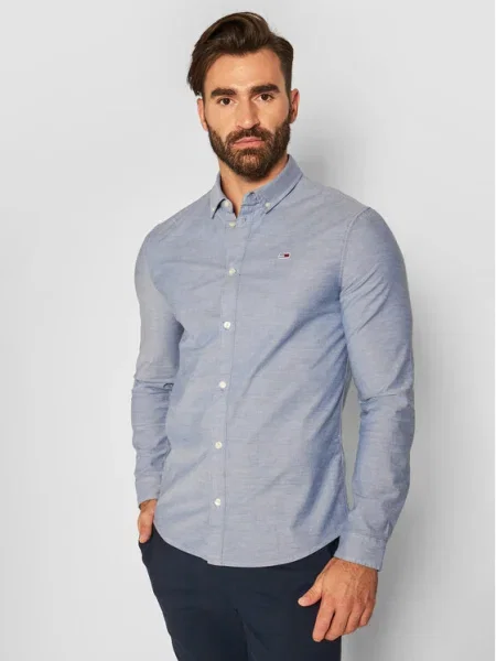 Tommy Jeans Cămașă Oxford albastru