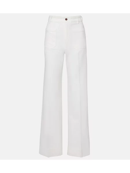 Blugi cu picior larg Victoria Beckham alb