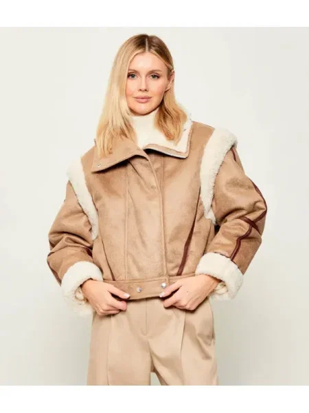 BOSS ORANGE Geacă 2 în 1 C_Cheerlea | Relaxed fit | shearling bej