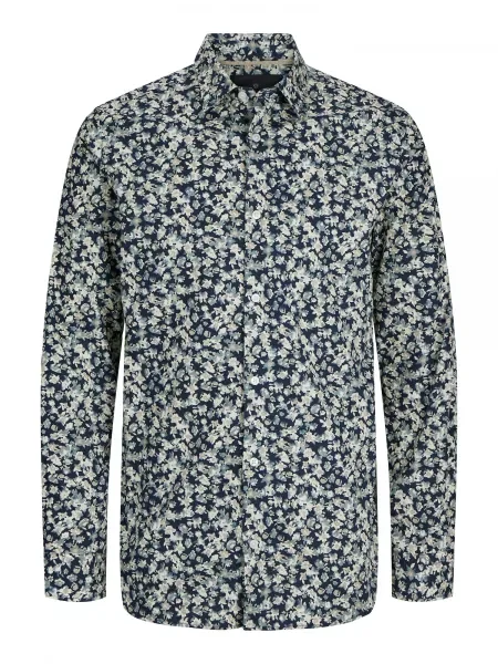 JACK & JONES Cămașă Leeds bleumarin / albastru fumuriu / taupe / grej gri