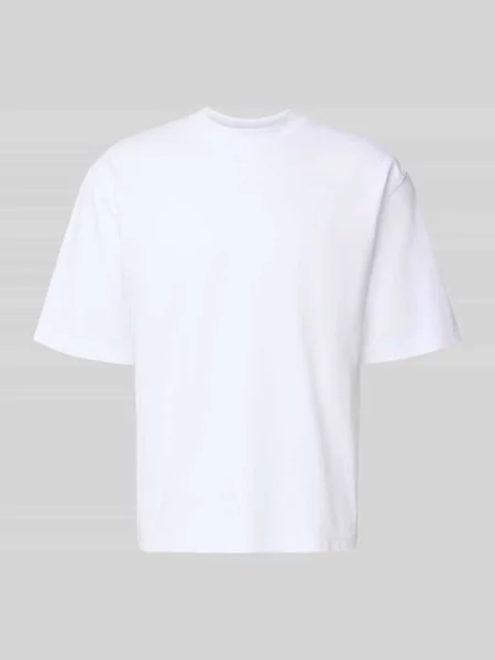 T-shirt o kroju relaxed fit z czystej bawełny Jake*s Studio Men biała