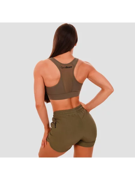 Biustonosz fitness z wkładkami Mesh Panel zielony