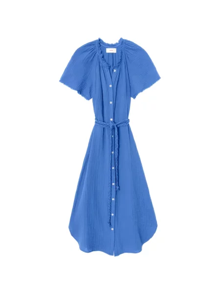 Cu centură rochie midi Xirena țesută albastru