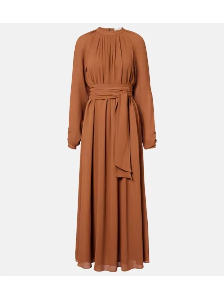 Rochie maxi Joseph drapată de costum maro