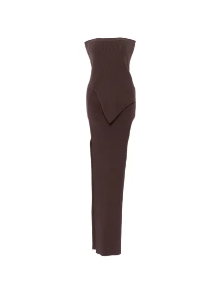 Rochie Rick Owens asimetrică de costum maro