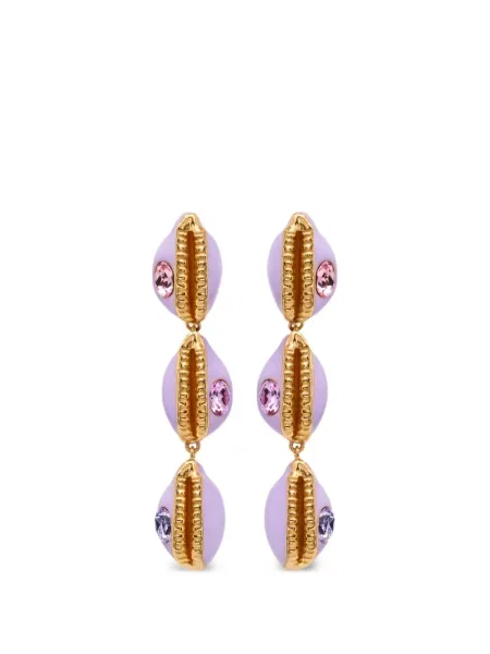 Обеци Oscar De La Renta виолетово