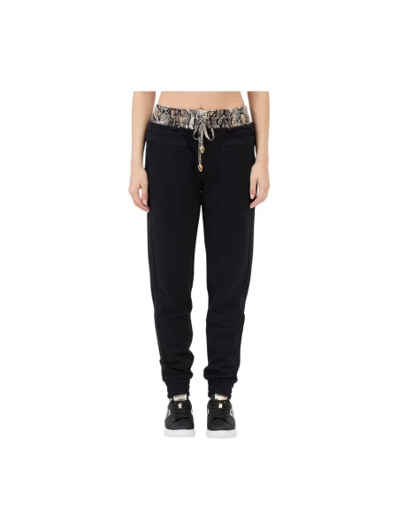 Joggery Just Cavalli z nadrukiem czarne