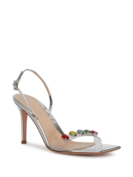 Sandale Gianvito Rossi de cristal argintiu
