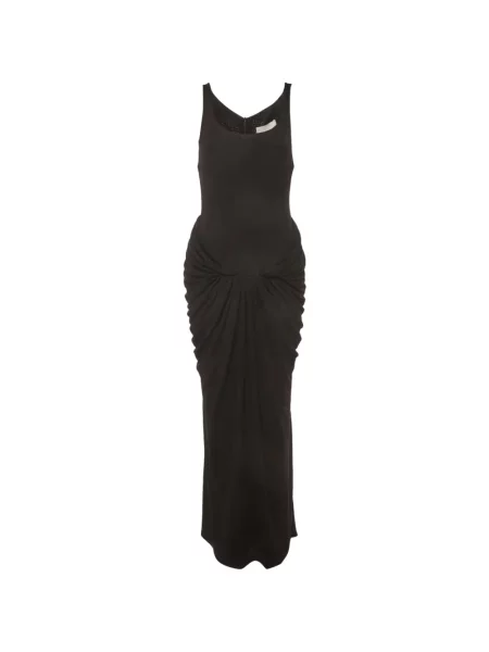 Rochie maxi Chats By C.dam fără mâneci drapată negru