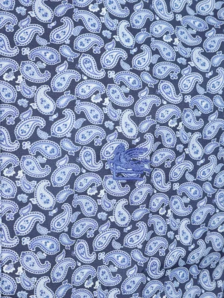 Πουκάμισο Etro με κέντημα paisley μπλε