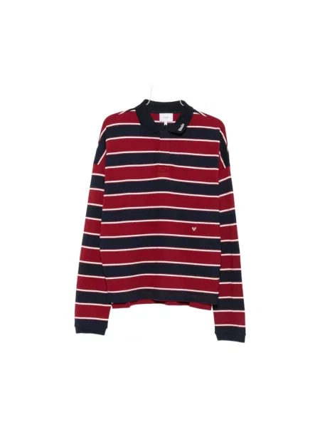 Koszulka polo Rhude w paski z paskiem czerwona