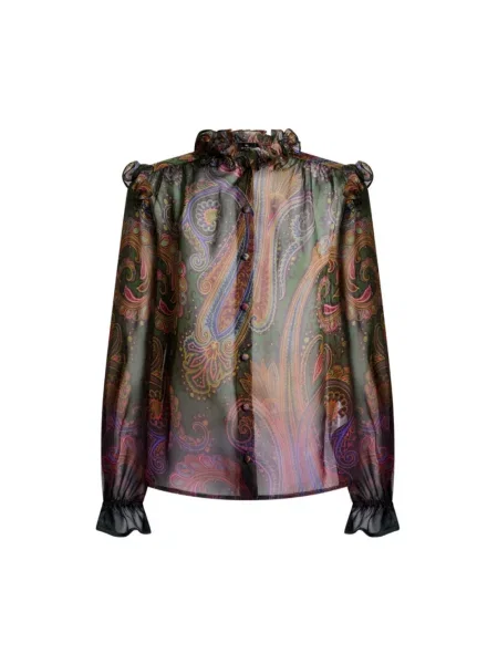 Bluzka Etro szyfonowa z nadrukiem z wzorem paisley
