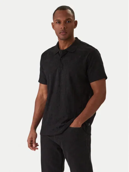 Guess Tricou polo negru