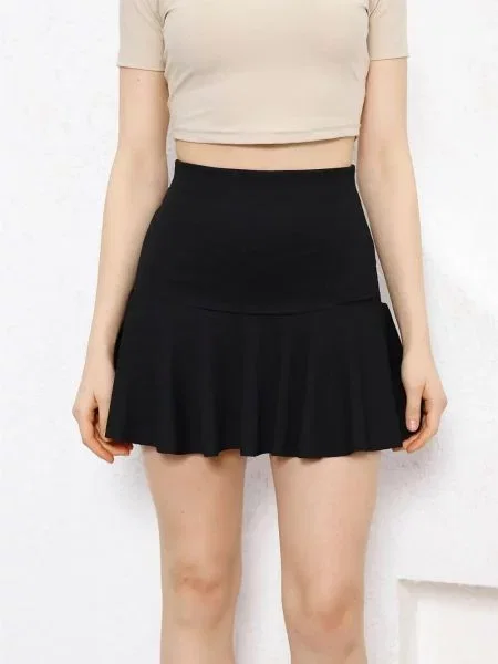 Pantaloni scurti tip fusta Dewberry negru
