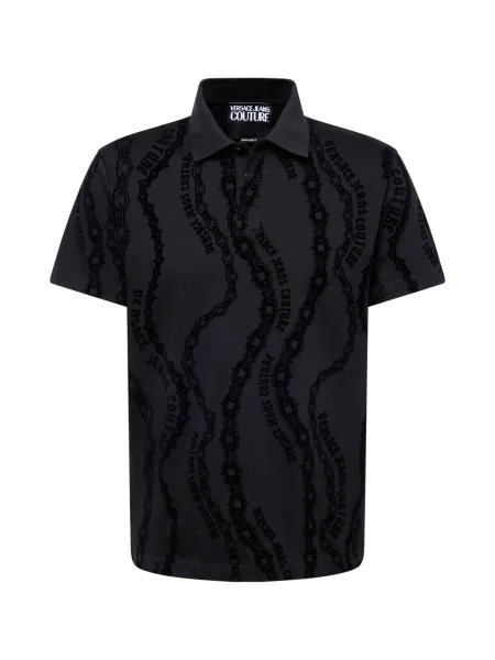 Polo majica Versace Jeans Couture s kratkimi rokavi črna