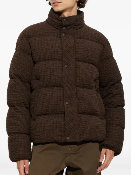 Geacă Moncler în carouri maro