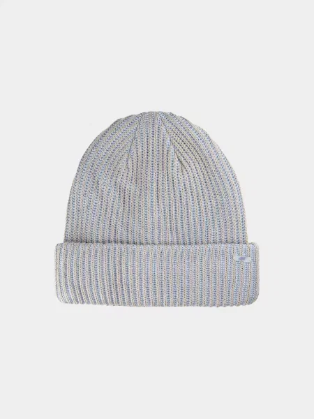 4F czapka z szerokim wywinięciem typu beanie one size brązowa