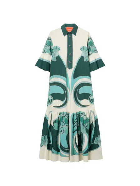 Rochie cu volane La Doublej cu model floral cu imagine