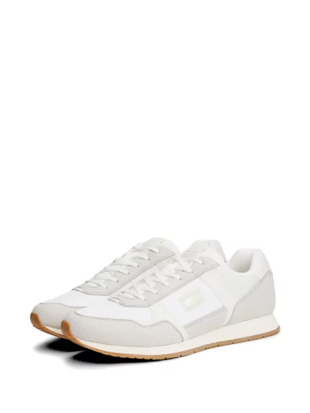 Sneakerși Tommy Hilfiger din piele de căprioară alb