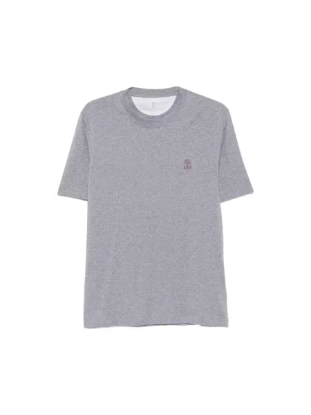 Koszulka Brunello Cucinelli z logo szara