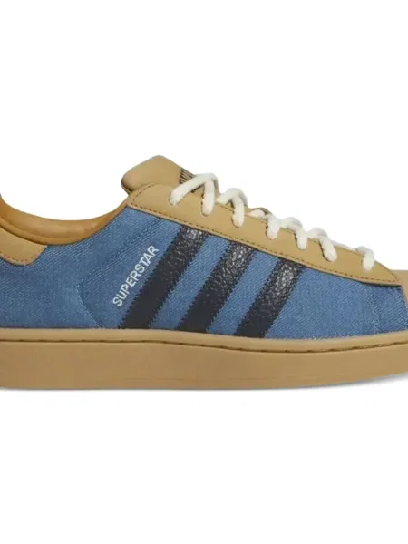 Маратонки Adidas Superstar с връзки на райета с дантела синьо