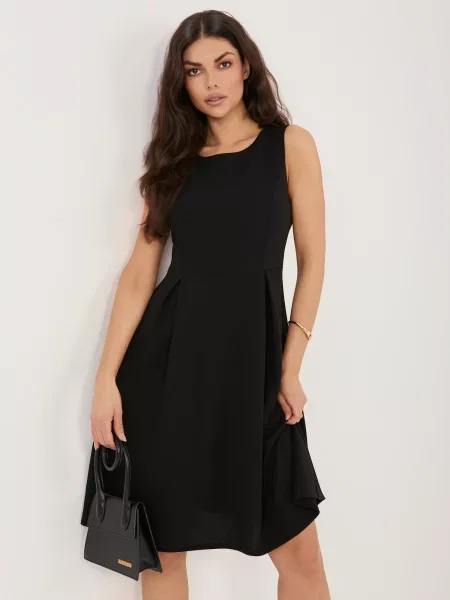 Rochie Moda Italy fără mâneci evazată negru