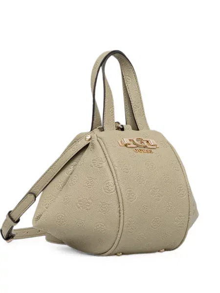 Geantă shopper Guess cu autograf verde