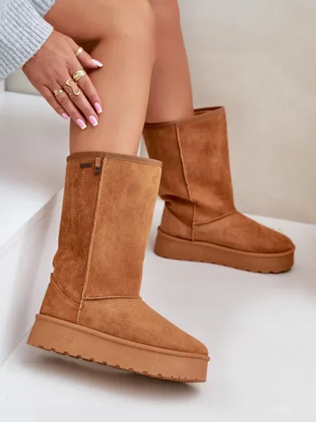 Sněžné boty Big Star Shoes na platformě hnědé