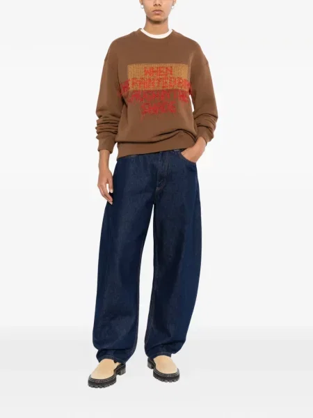 Pulover Jw Anderson cu broderie maro
