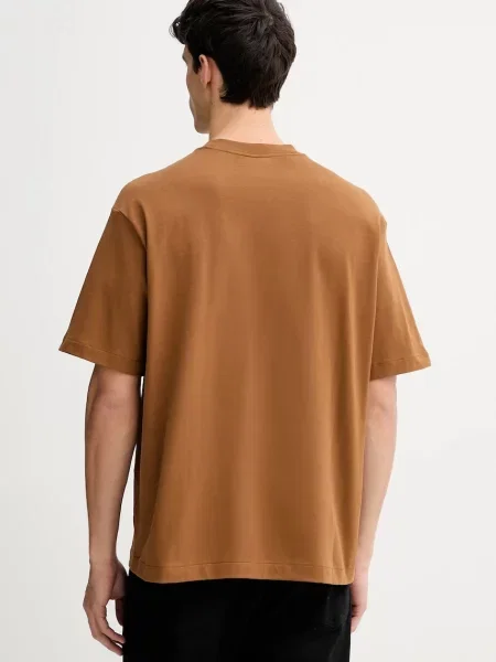 Tričko Calvin Klein s potiskem hnědá