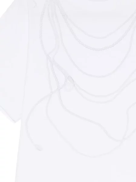 Tricou Kimhēkim cu perle alb