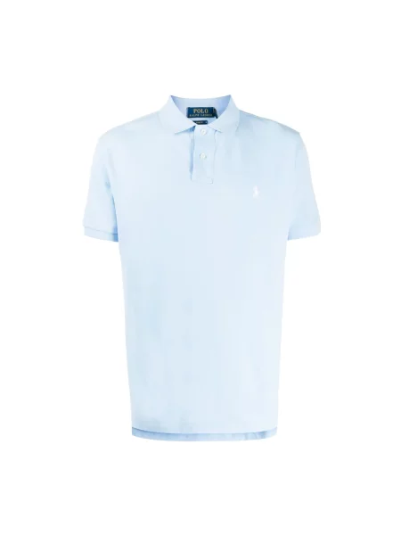 Koszulka polo o kroju slim fit z czystej bawełny Polo Ralph Lauren niebieska