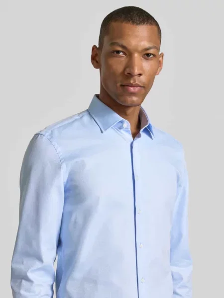 Super krój slim fit koszula biznesowa z kołnierzykiem kent Jake*s błękitna
