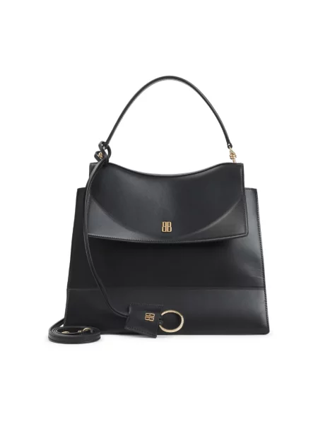 Lniana torebka Balenciaga czarna