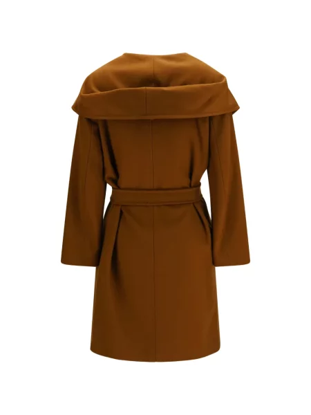 Gulerat cu centură palton Max Mara maro