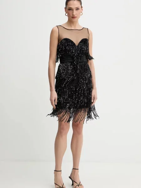 Bardot rochie mini drept negru