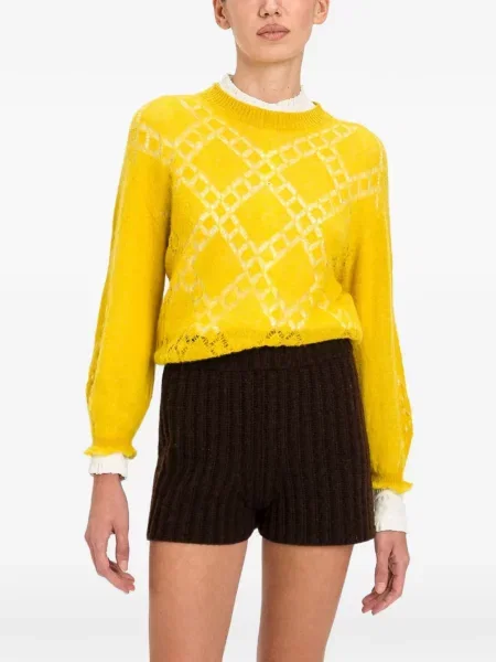 Pulover Twinset din lână alpaca galben