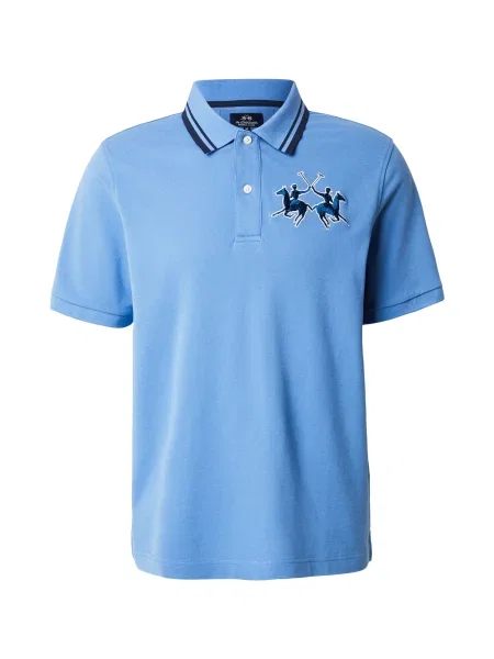 La Martina Tricou bleumarin / albastru regal alb