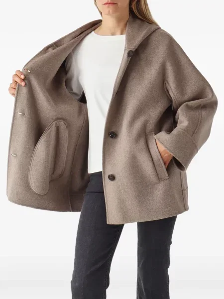 Palton 's Max Mara cu glugă maro