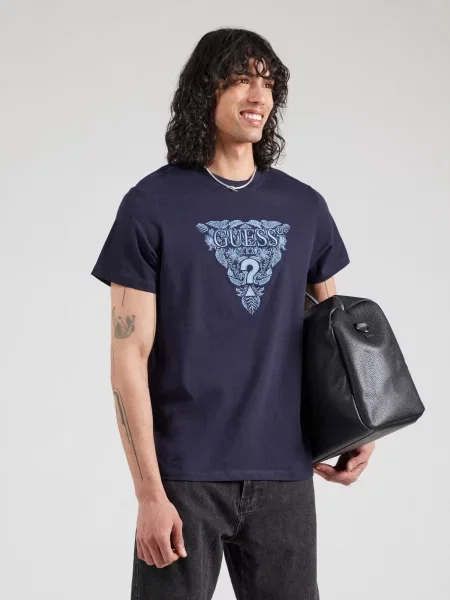 Guess Tricou Bleumarin albastru