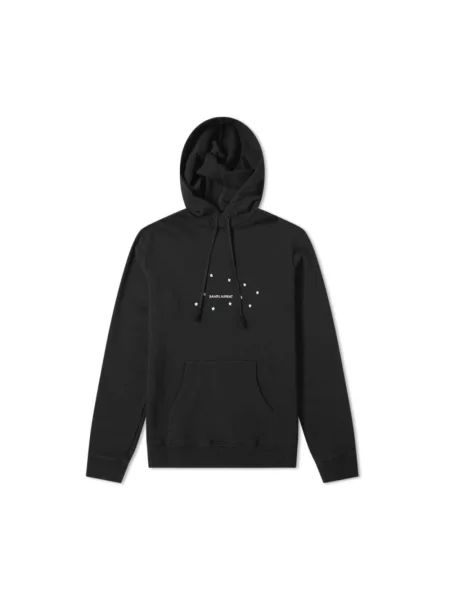 Bluza z kapturem Saint Laurent z autografem czarna