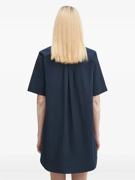 Rochie tip cămașă Samsøe Samsøe cu dungi scurtă de costum albastru