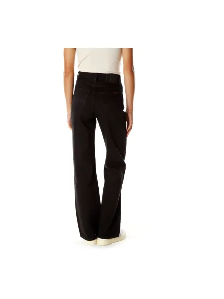 Szerokie jeansy Nudie Jeans z wysoką talią czarne