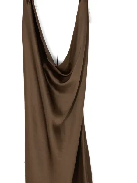 Rochie midi Alejandra Alonso Rojas drapată de costum maro