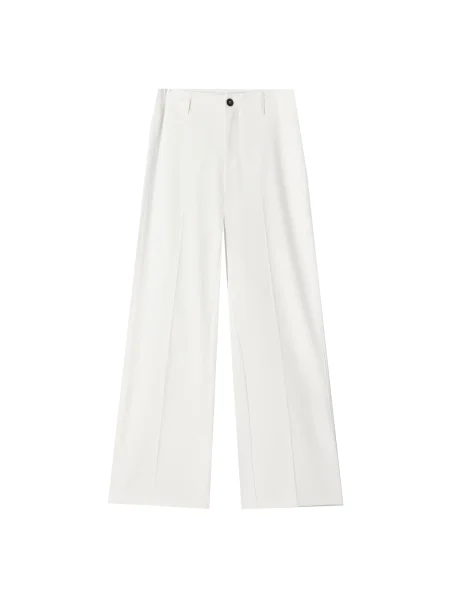 Bershka Pantaloni cu dungă alb